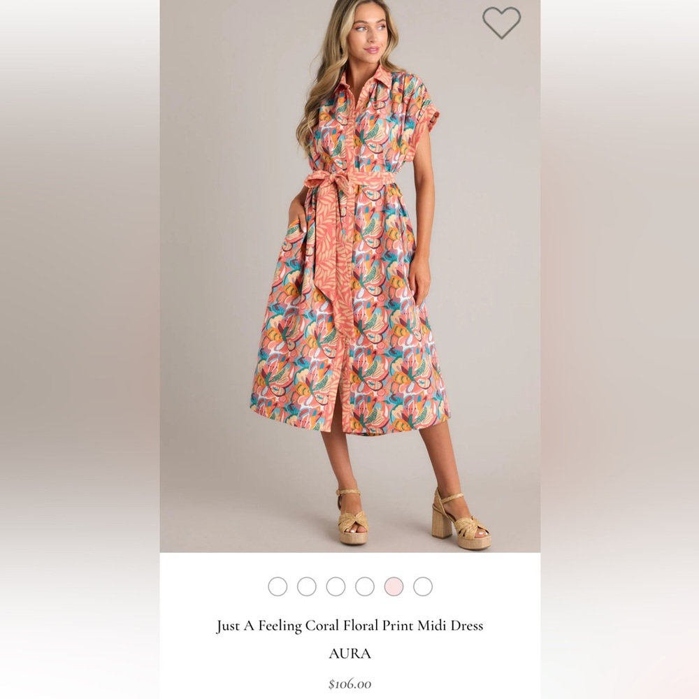 New with tags Just A Feeling Coral Floral Print Midi Dress
AURA